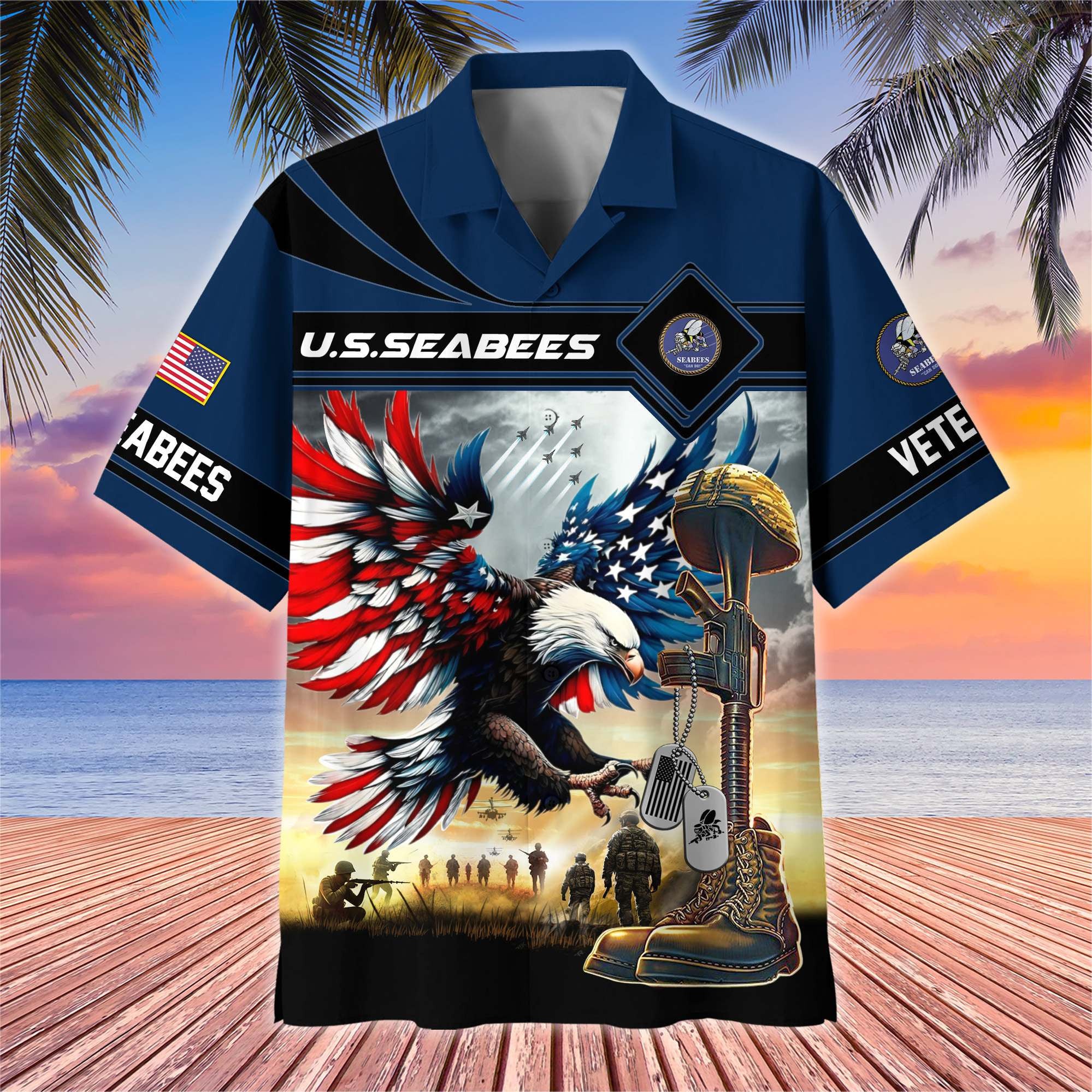 Premium US Veterans Hawaiian Shirt, Gifts For US Veterans, Gifts On Father's Day, Armed Forces Day, Veterans Day.
