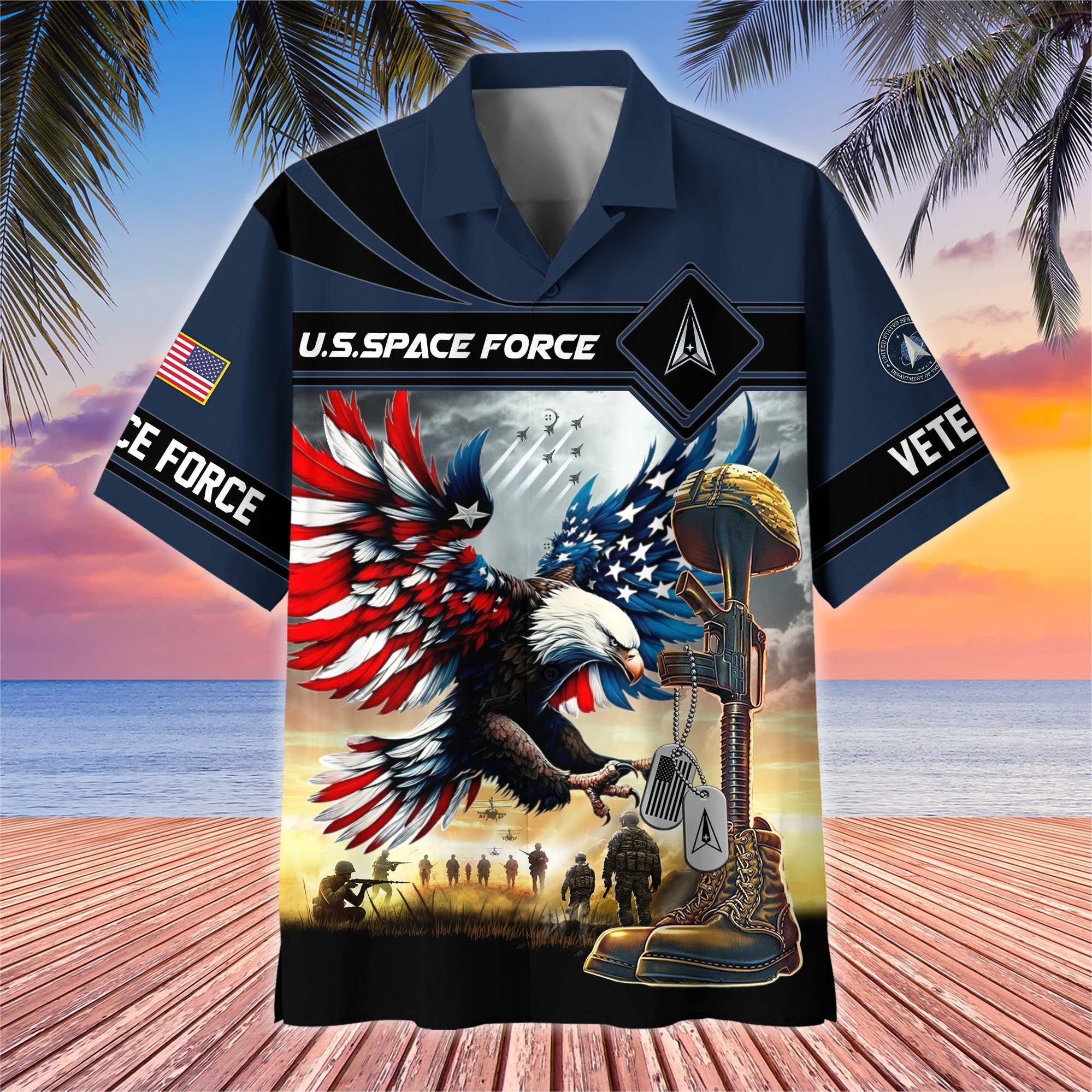 Premium US Veterans Hawaiian Shirt, Gifts For US Veterans, Gifts On Father's Day, Armed Forces Day, Veterans Day.