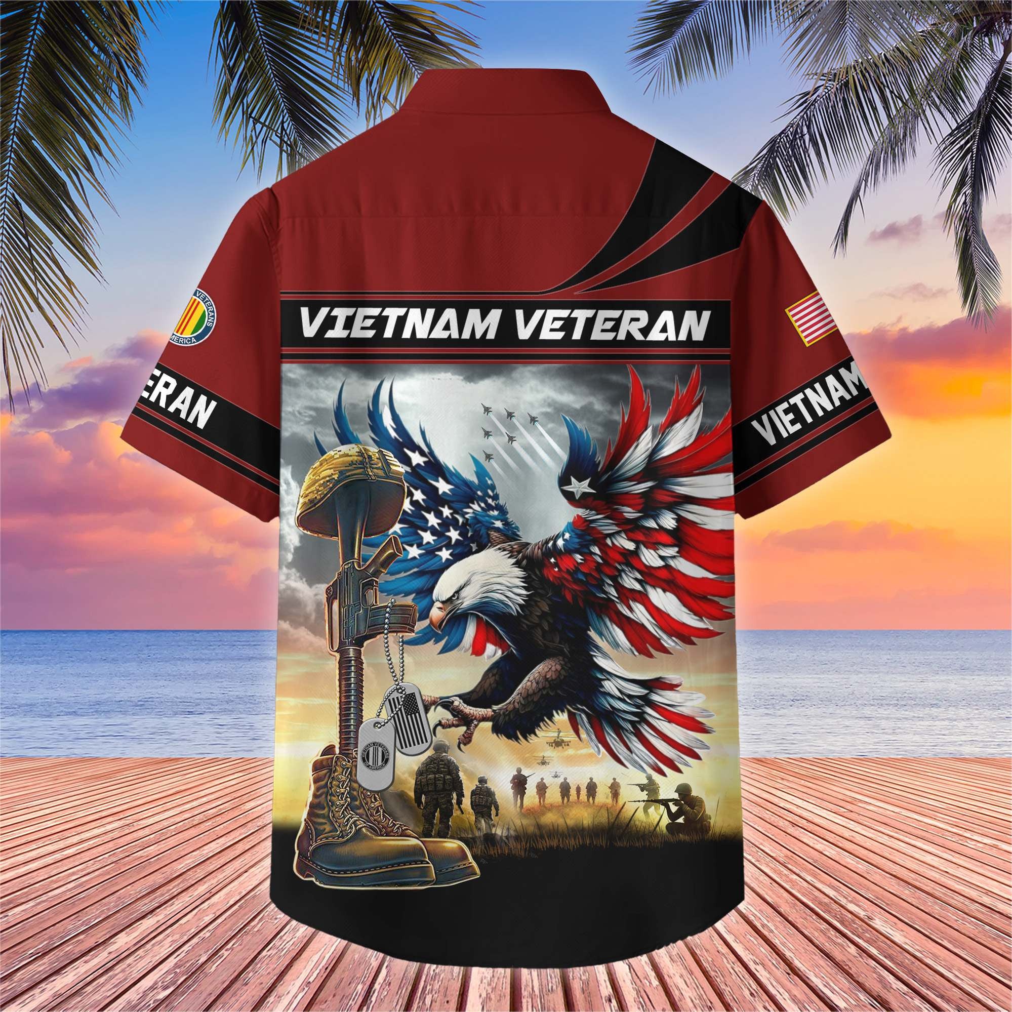 Premium US Veterans Hawaiian Shirt, Gifts For US Veterans, Gifts On Father's Day, Armed Forces Day, Veterans Day.
