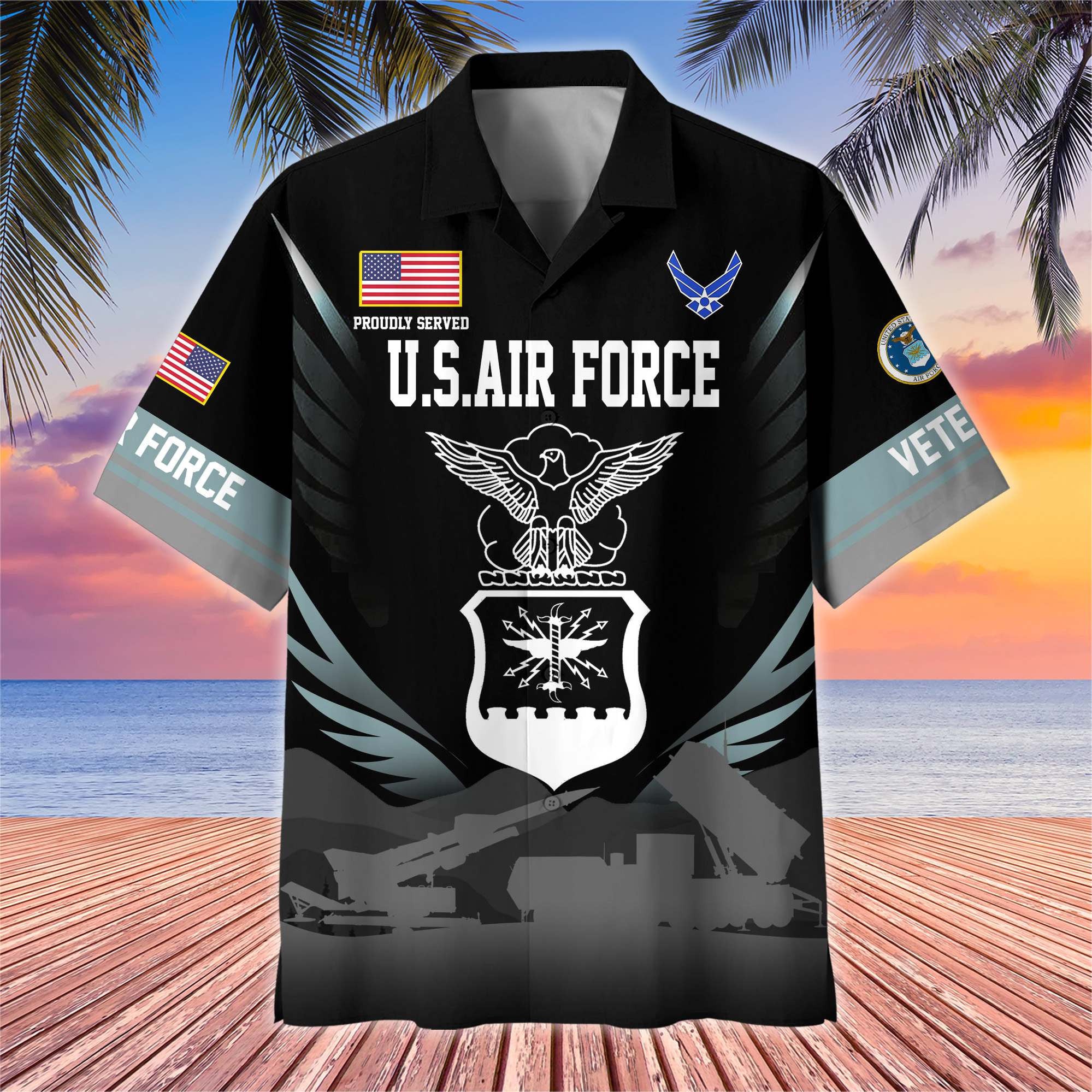 Premium US Veterans Hawaiian Shirt, Gifts For US Veterans, Gifts On Father's Day, Armed Forces Day, Veterans Day.