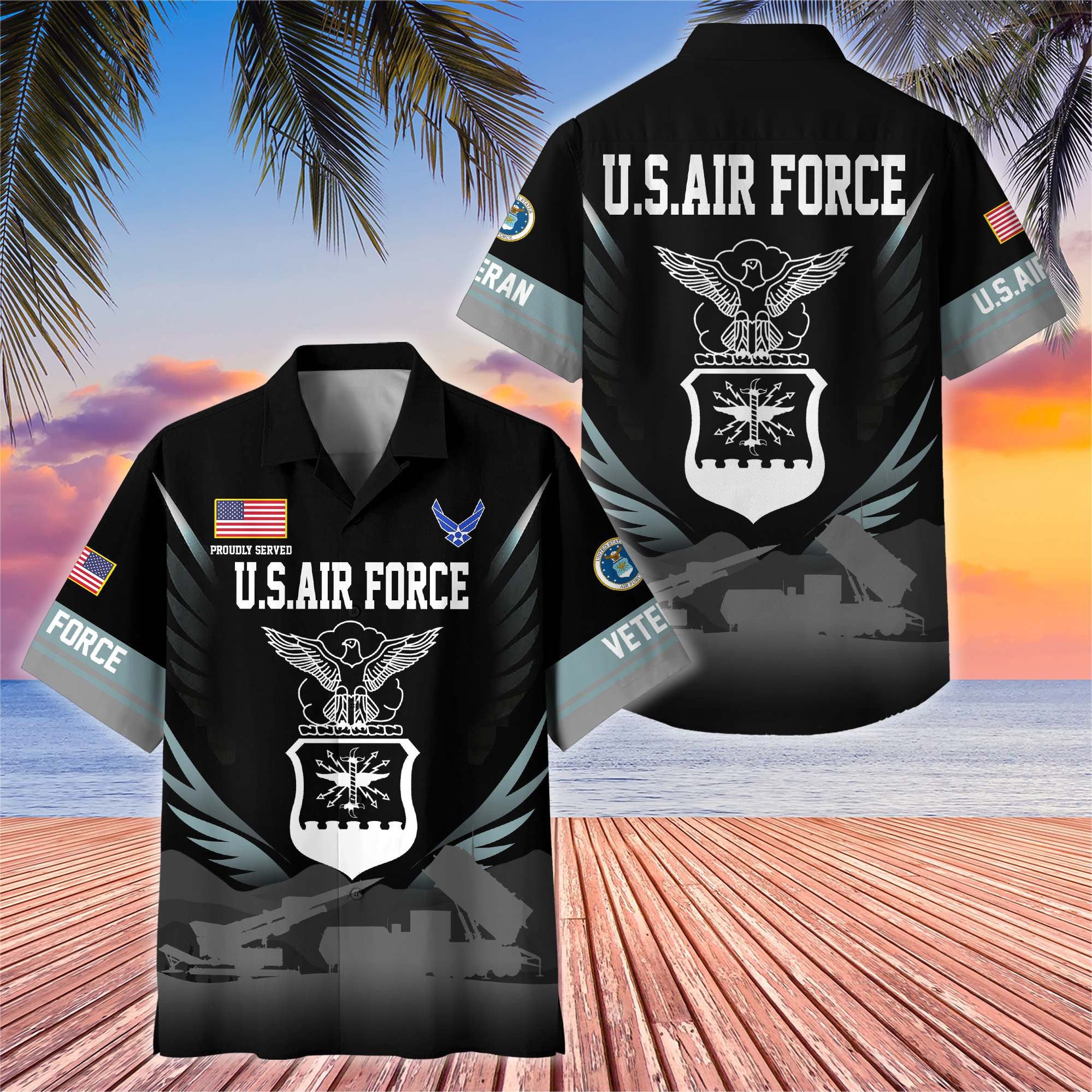 Premium US Veterans Hawaiian Shirt, Gifts For US Veterans, Gifts On Father's Day, Armed Forces Day, Veterans Day.