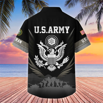 Premium US Veterans Hawaiian Shirt, Gifts For US Veterans, Gifts On Father's Day, Armed Forces Day, Veterans Day.