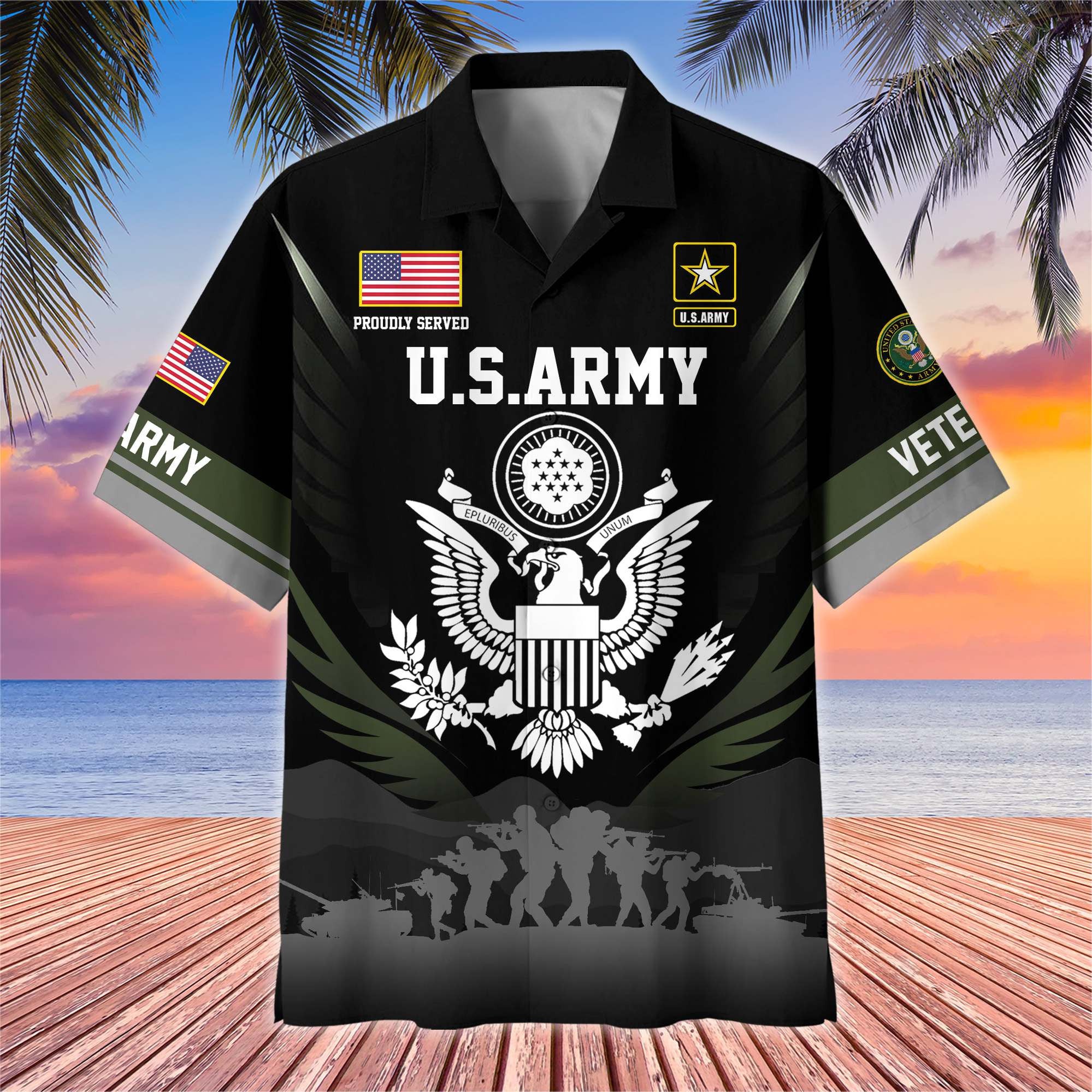 Premium US Veterans Hawaiian Shirt, Gifts For US Veterans, Gifts On Father's Day, Armed Forces Day, Veterans Day.