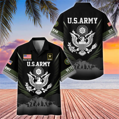 Premium US Veterans Hawaiian Shirt, Gifts For US Veterans, Gifts On Father's Day, Armed Forces Day, Veterans Day.