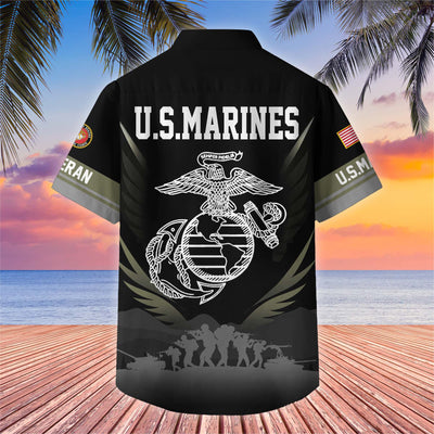 Premium US Veterans Hawaiian Shirt, Gifts For US Veterans, Gifts On Father's Day, Armed Forces Day, Veterans Day.