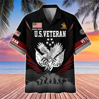 Premium US Veterans Hawaiian Shirt, Gifts For US Veterans, Gifts On Father's Day, Armed Forces Day, Veterans Day.