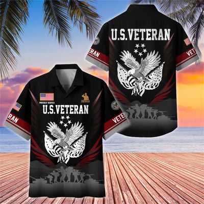 Premium US Veterans Hawaiian Shirt, Gifts For US Veterans, Gifts On Father's Day, Armed Forces Day, Veterans Day.