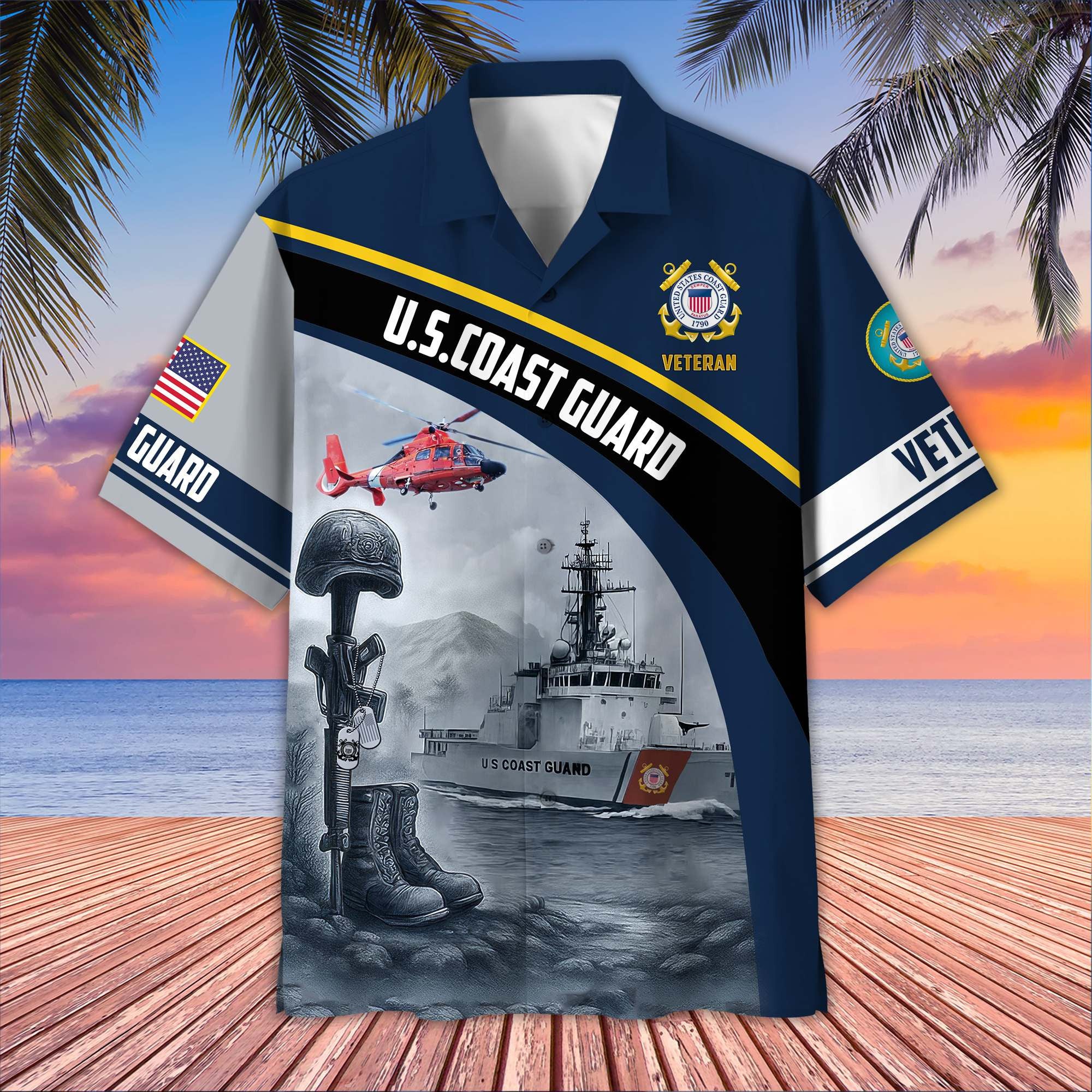 Premium US Veterans Hawaiian Shirt, Gifts For US Veterans, Gifts On Father's Day, Armed Forces Day, Veterans Day.