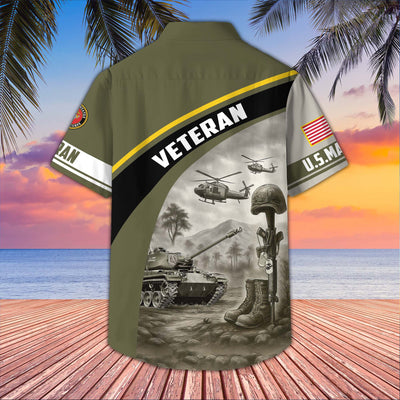 Premium US Veterans Hawaiian Shirt, Gifts For US Veterans, Gifts On Father's Day, Armed Forces Day, Veterans Day.