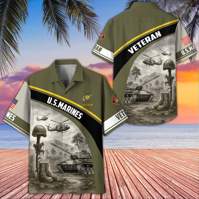 Premium US Veterans Hawaiian Shirt, Gifts For US Veterans, Gifts On Father's Day, Armed Forces Day, Veterans Day.