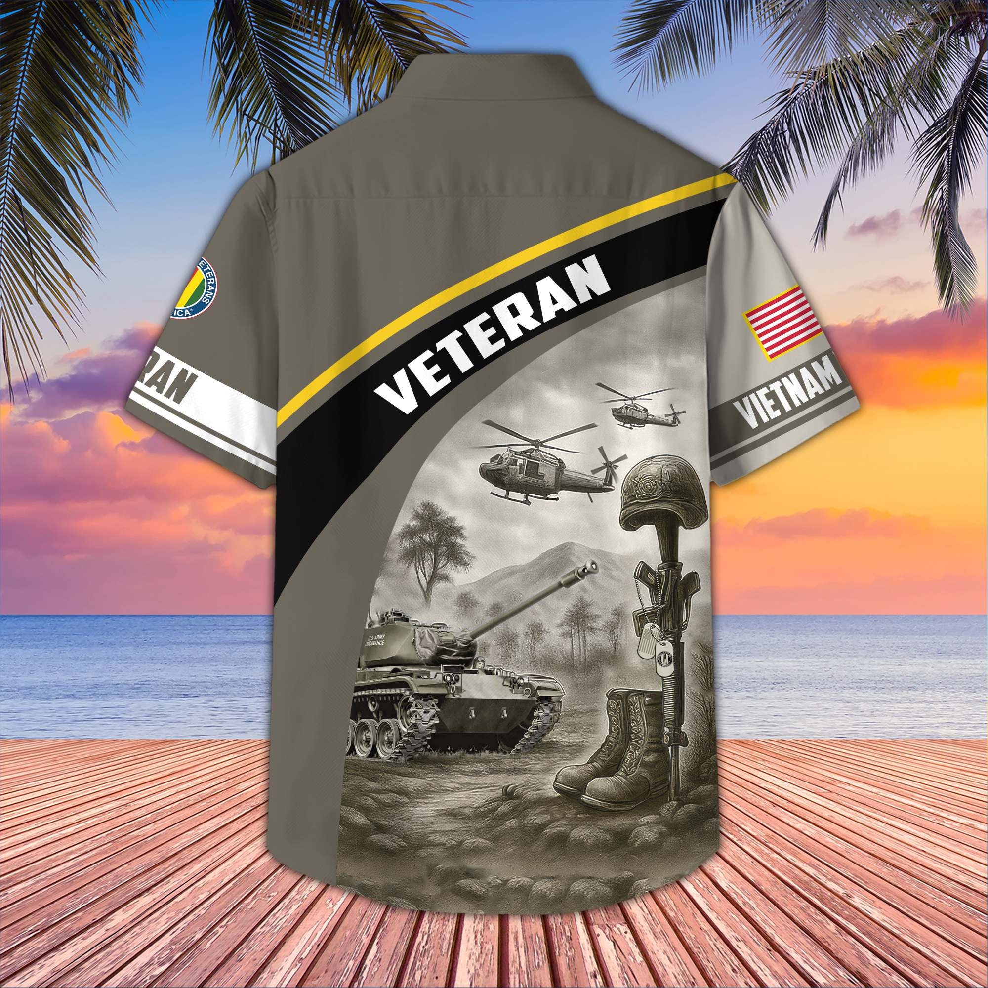 Premium US Veterans Hawaiian Shirt, Gifts For US Veterans, Gifts On Father's Day, Armed Forces Day, Veterans Day.