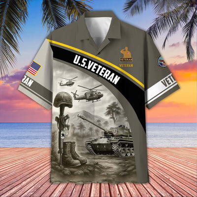 Premium US Veterans Hawaiian Shirt, Gifts For US Veterans, Gifts On Father's Day, Armed Forces Day, Veterans Day.