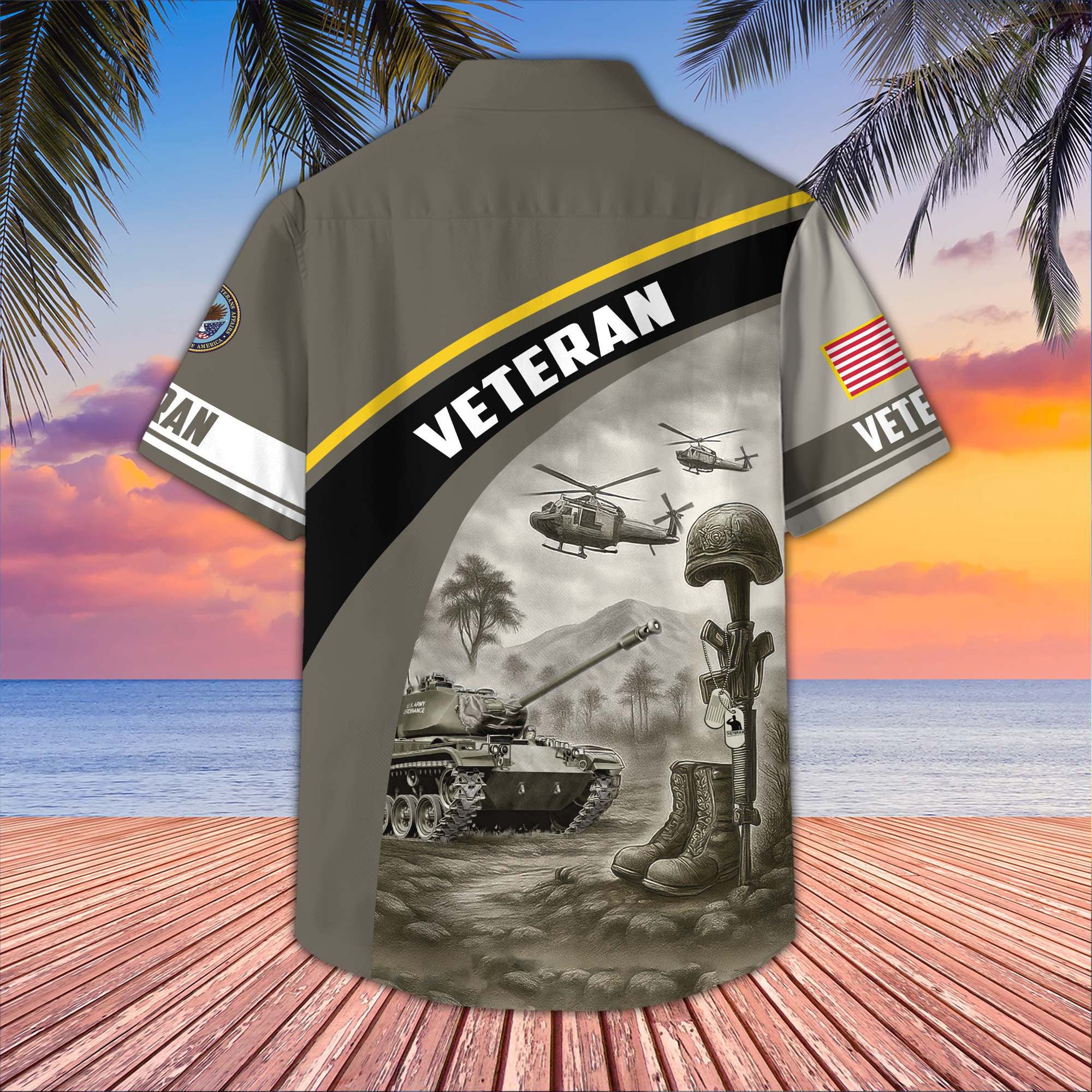 Premium US Veterans Hawaiian Shirt, Gifts For US Veterans, Gifts On Father's Day, Armed Forces Day, Veterans Day.