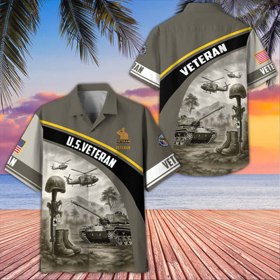 Premium US Veterans Hawaiian Shirt, Gifts For US Veterans, Gifts On Father's Day, Armed Forces Day, Veterans Day.