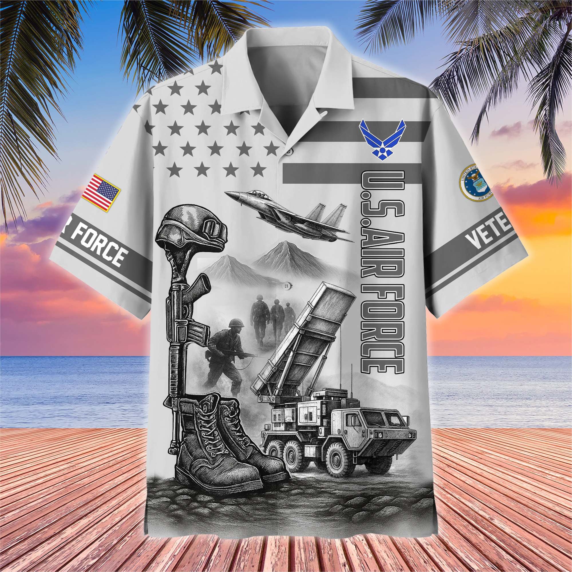 Premium US Veterans Hawaiian Shirt, Gifts For US Veterans, Gifts On Father's Day, Armed Forces Day, Veterans Day.