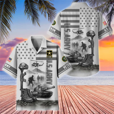 Premium US Veterans Hawaiian Shirt, Gifts For US Veterans, Gifts On Father's Day, Armed Forces Day, Veterans Day.