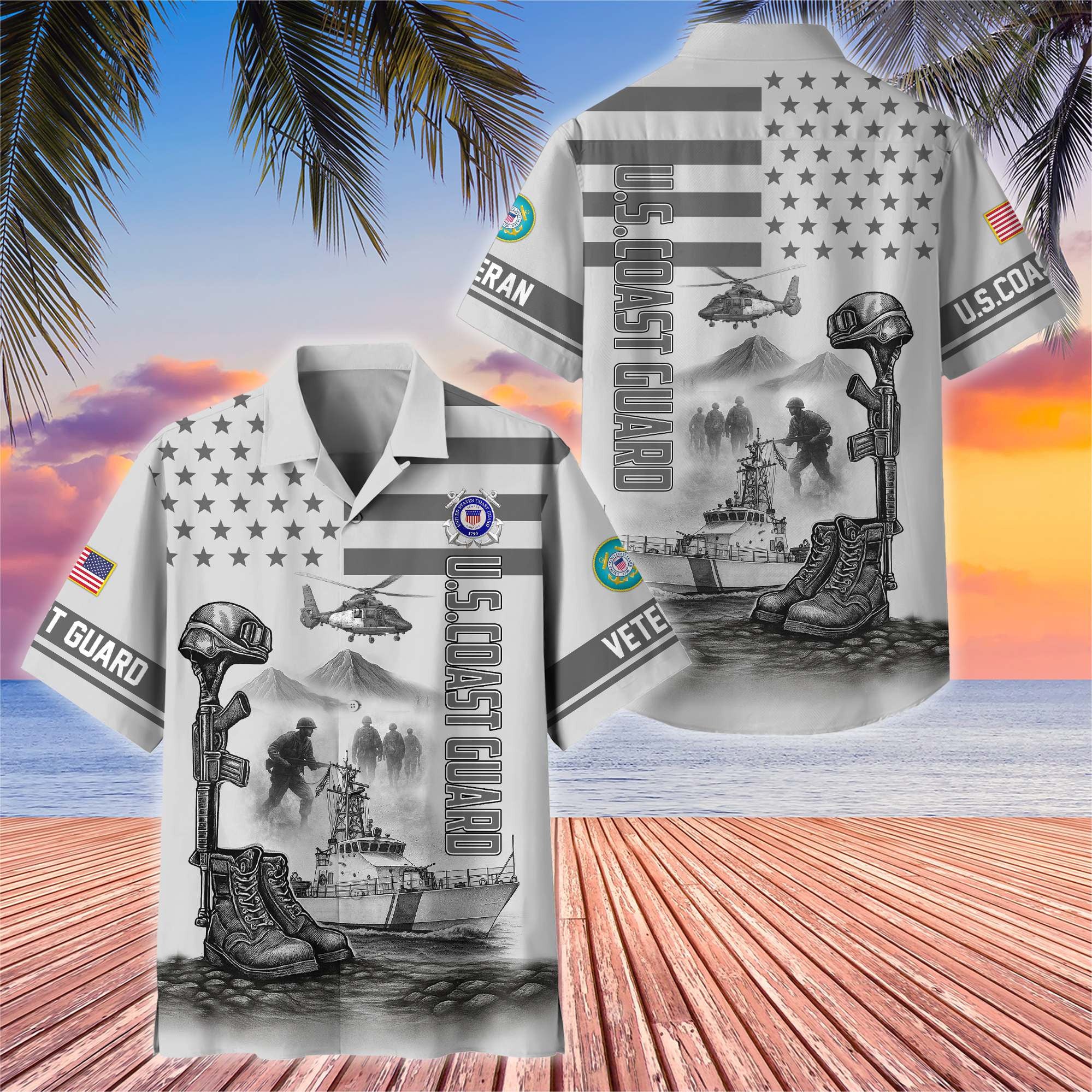 Premium US Veterans Hawaiian Shirt, Gifts For US Veterans, Gifts On Father's Day, Armed Forces Day, Veterans Day.