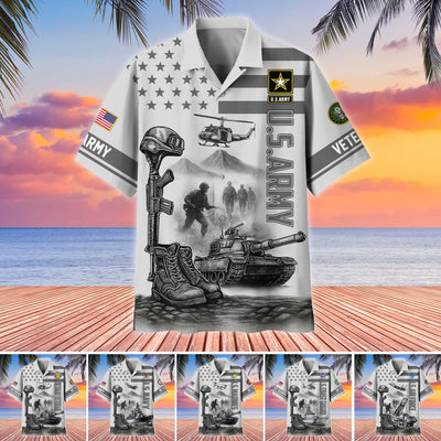 Premium US Veterans Hawaiian Shirt, Gifts For US Veterans, Gifts On Father's Day, Armed Forces Day, Veterans Day.