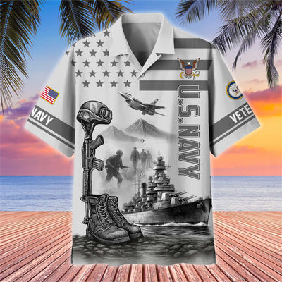 Premium US Veterans Hawaiian Shirt, Gifts For US Veterans, Gifts On Father's Day, Armed Forces Day, Veterans Day.