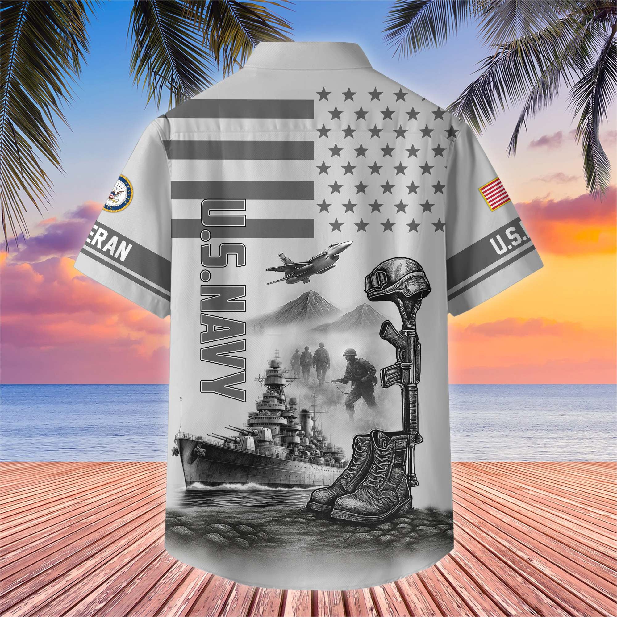 Premium US Veterans Hawaiian Shirt, Gifts For US Veterans, Gifts On Father's Day, Armed Forces Day, Veterans Day.