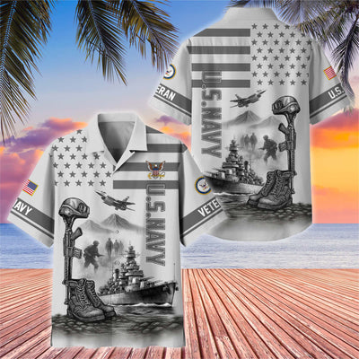 Premium US Veterans Hawaiian Shirt, Gifts For US Veterans, Gifts On Father's Day, Armed Forces Day, Veterans Day.