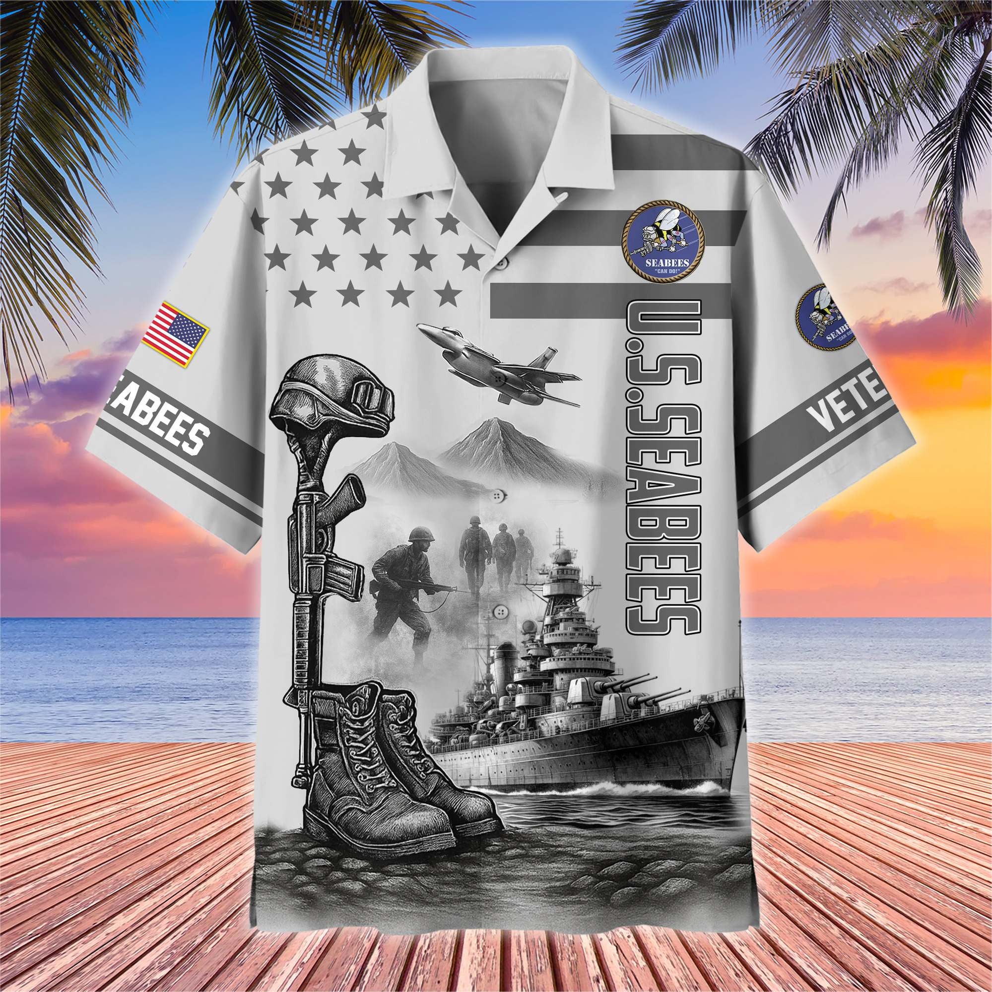 Premium US Veterans Hawaiian Shirt, Gifts For US Veterans, Gifts On Father's Day, Armed Forces Day, Veterans Day.