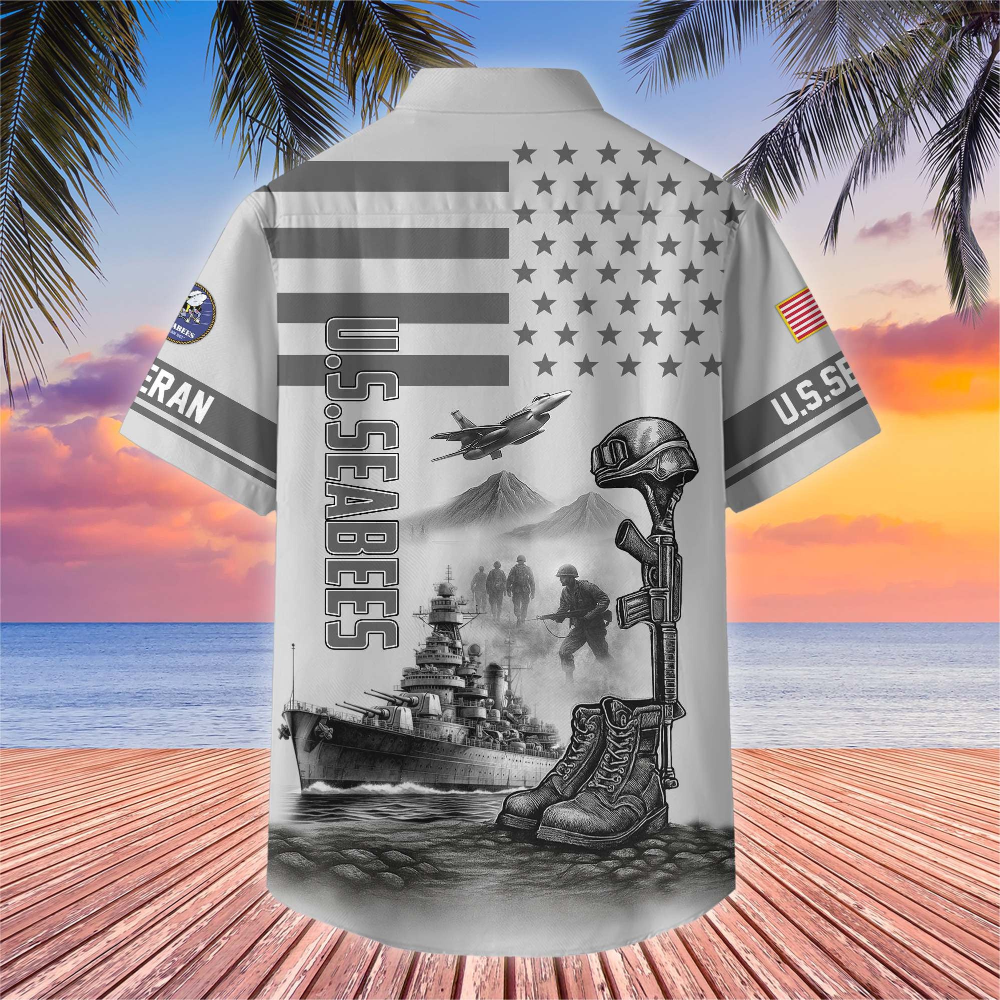 Premium US Veterans Hawaiian Shirt, Gifts For US Veterans, Gifts On Father's Day, Armed Forces Day, Veterans Day.