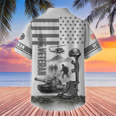 Premium US Veterans Hawaiian Shirt, Gifts For US Veterans, Gifts On Father's Day, Armed Forces Day, Veterans Day.
