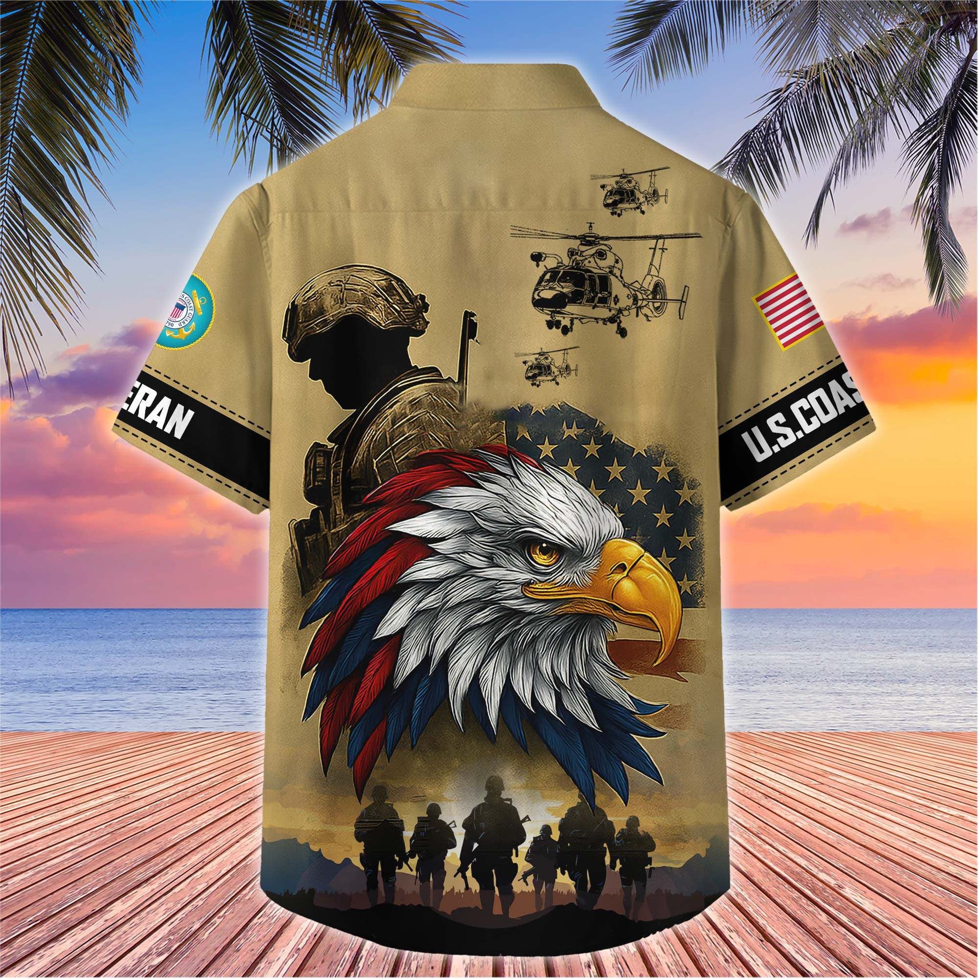 Premium US Veterans Hawaiian Shirt, Gifts For US Veterans, Gifts On Father's Day, Armed Forces Day, Veterans Day.