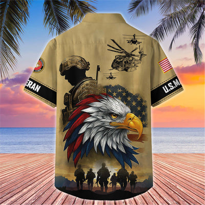 Premium US Veterans Hawaiian Shirt, Gifts For US Veterans, Gifts On Father's Day, Armed Forces Day, Veterans Day.