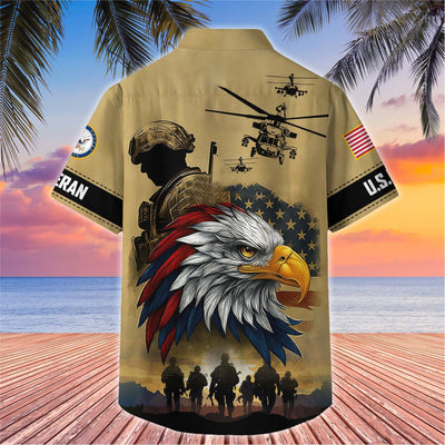 Premium US Veterans Hawaiian Shirt, Gifts For US Veterans, Gifts On Father's Day, Armed Forces Day, Veterans Day.