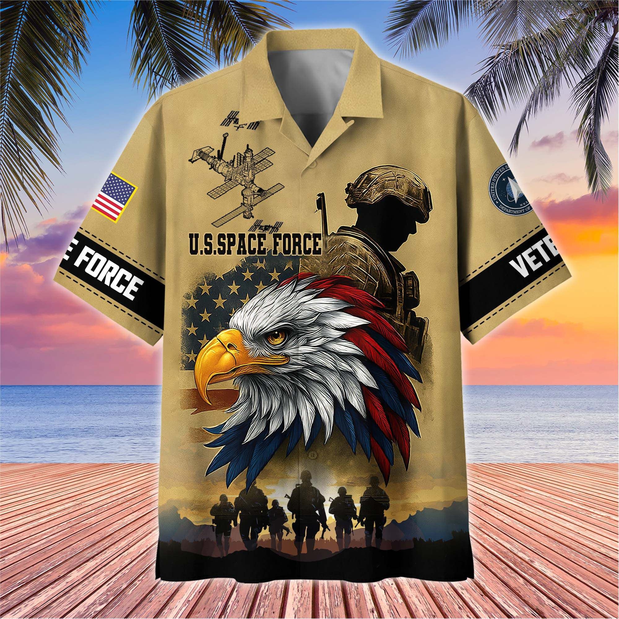 Premium US Veterans Hawaiian Shirt, Gifts For US Veterans, Gifts On Father's Day, Armed Forces Day, Veterans Day.