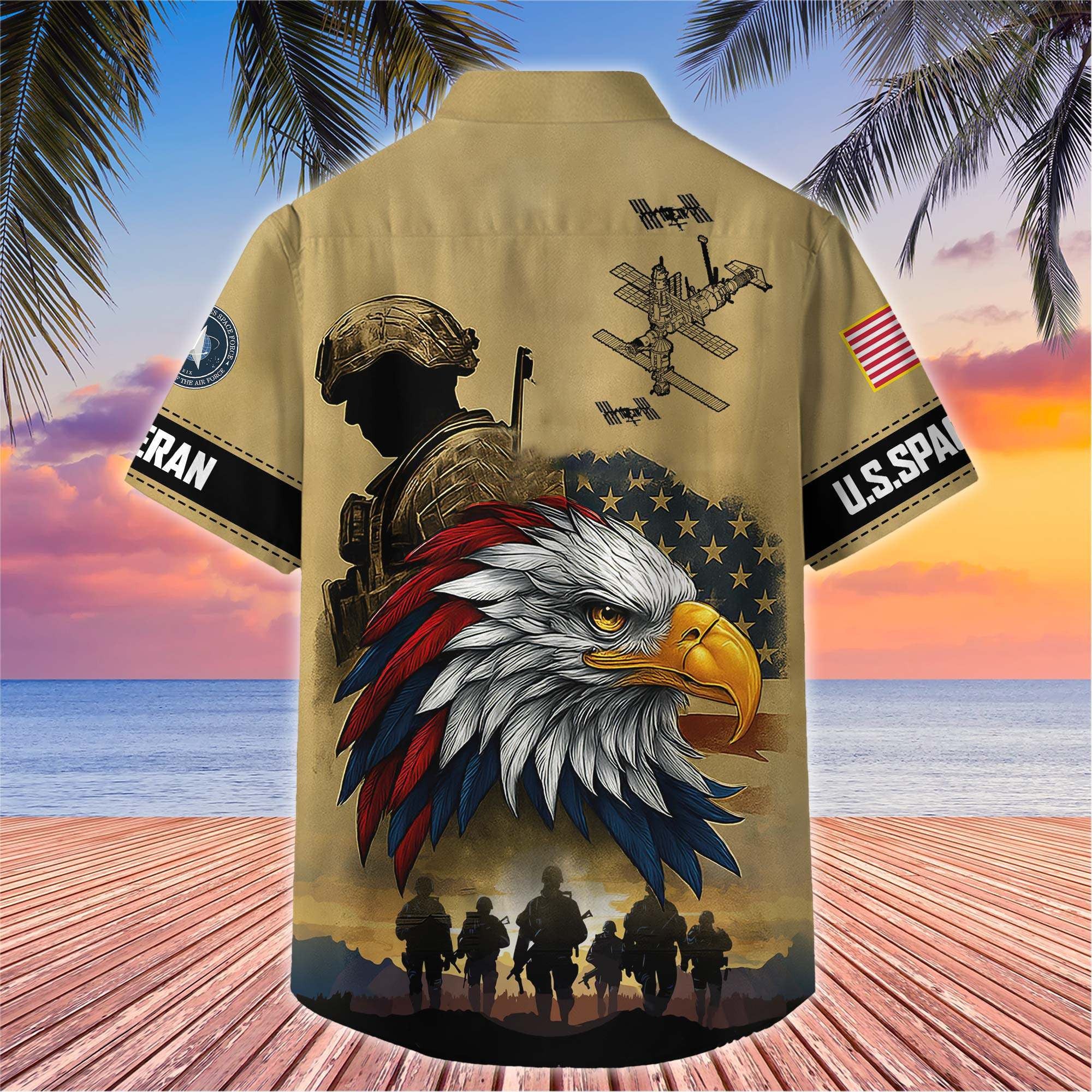 Premium US Veterans Hawaiian Shirt, Gifts For US Veterans, Gifts On Father's Day, Armed Forces Day, Veterans Day.