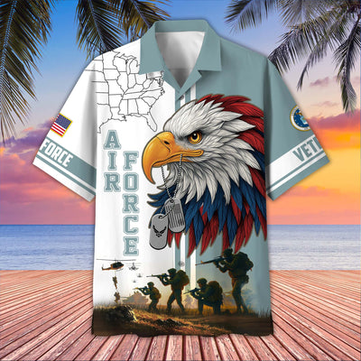 Premium US Veterans Hawaiian Shirt, Gifts For US Veterans, Gifts On Father's Day, Armed Forces Day, Veterans Day.