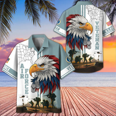 Premium US Veterans Hawaiian Shirt, Gifts For US Veterans, Gifts On Father's Day, Armed Forces Day, Veterans Day.
