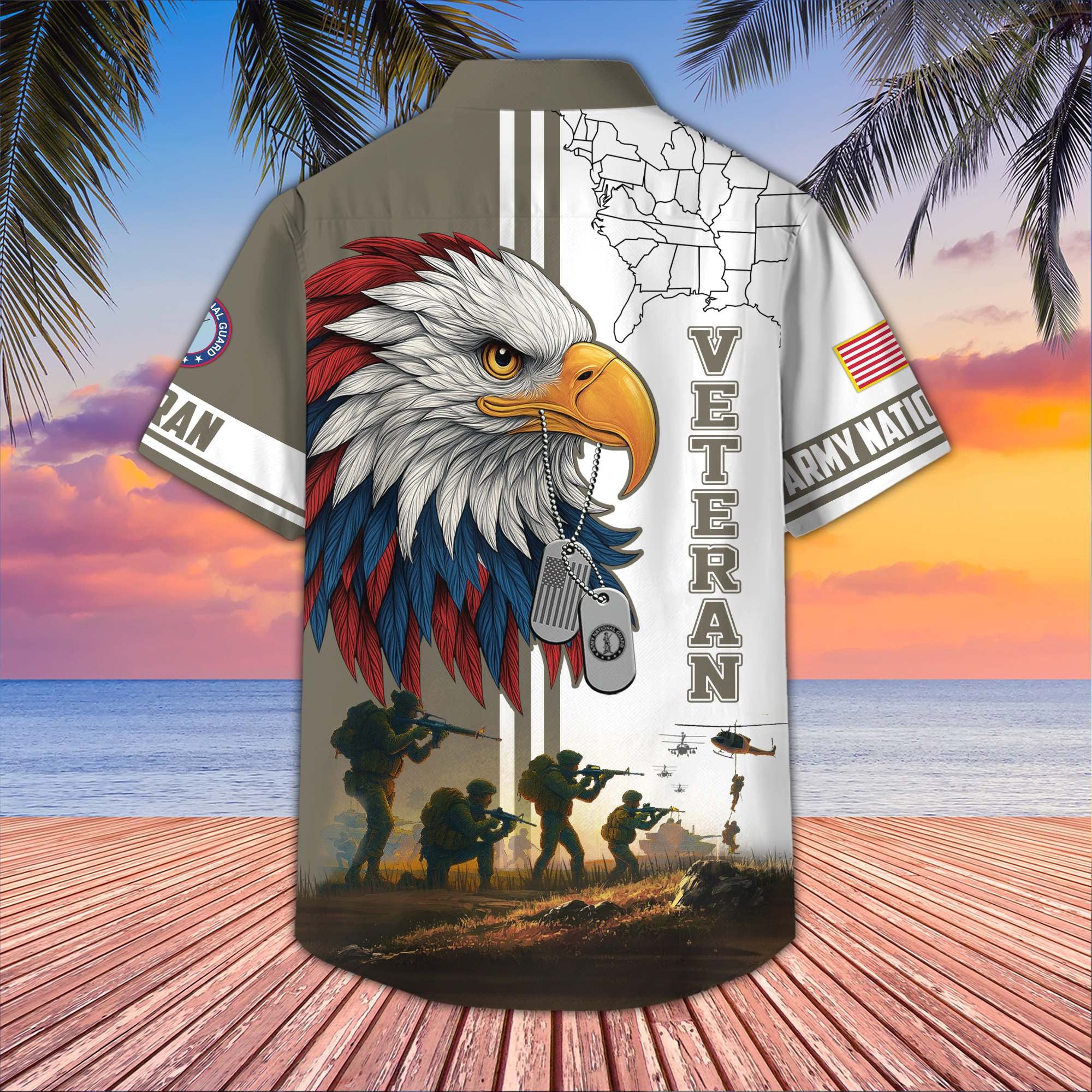 Premium US Veterans Hawaiian Shirt, Gifts For US Veterans, Gifts On Father's Day, Armed Forces Day, Veterans Day.