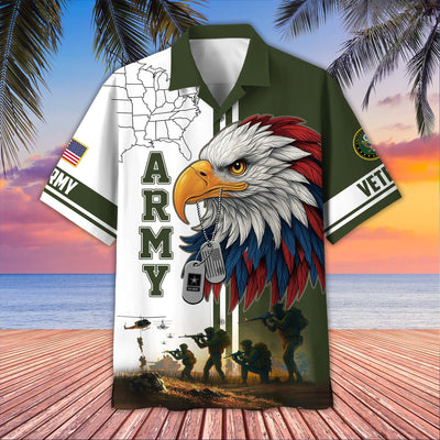 Premium US Veterans Hawaiian Shirt, Gifts For US Veterans, Gifts On Father's Day, Armed Forces Day, Veterans Day.