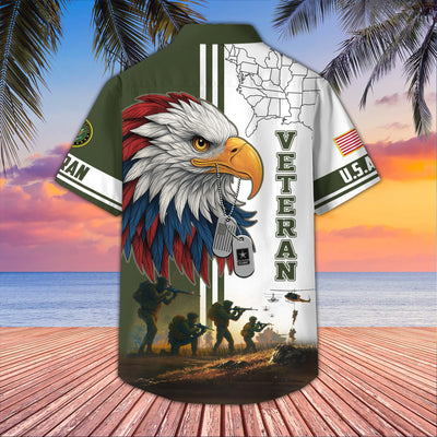 Premium US Veterans Hawaiian Shirt, Gifts For US Veterans, Gifts On Father's Day, Armed Forces Day, Veterans Day.