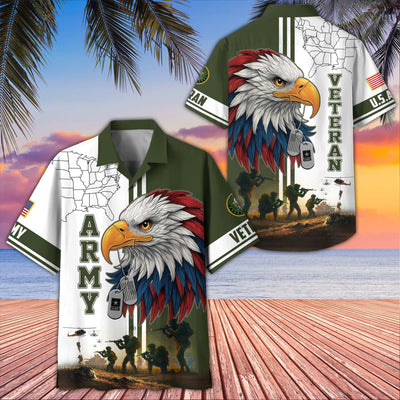Premium US Veterans Hawaiian Shirt, Gifts For US Veterans, Gifts On Father's Day, Armed Forces Day, Veterans Day.