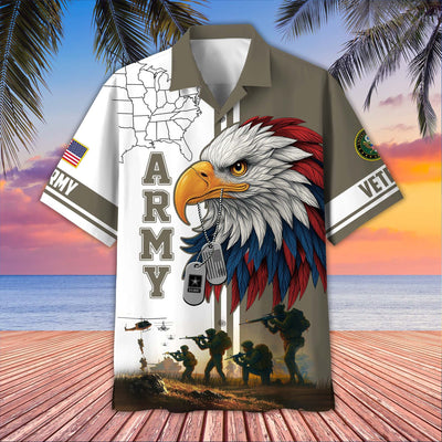Premium US Veterans Hawaiian Shirt, Gifts For US Veterans, Gifts On Father's Day, Armed Forces Day, Veterans Day.