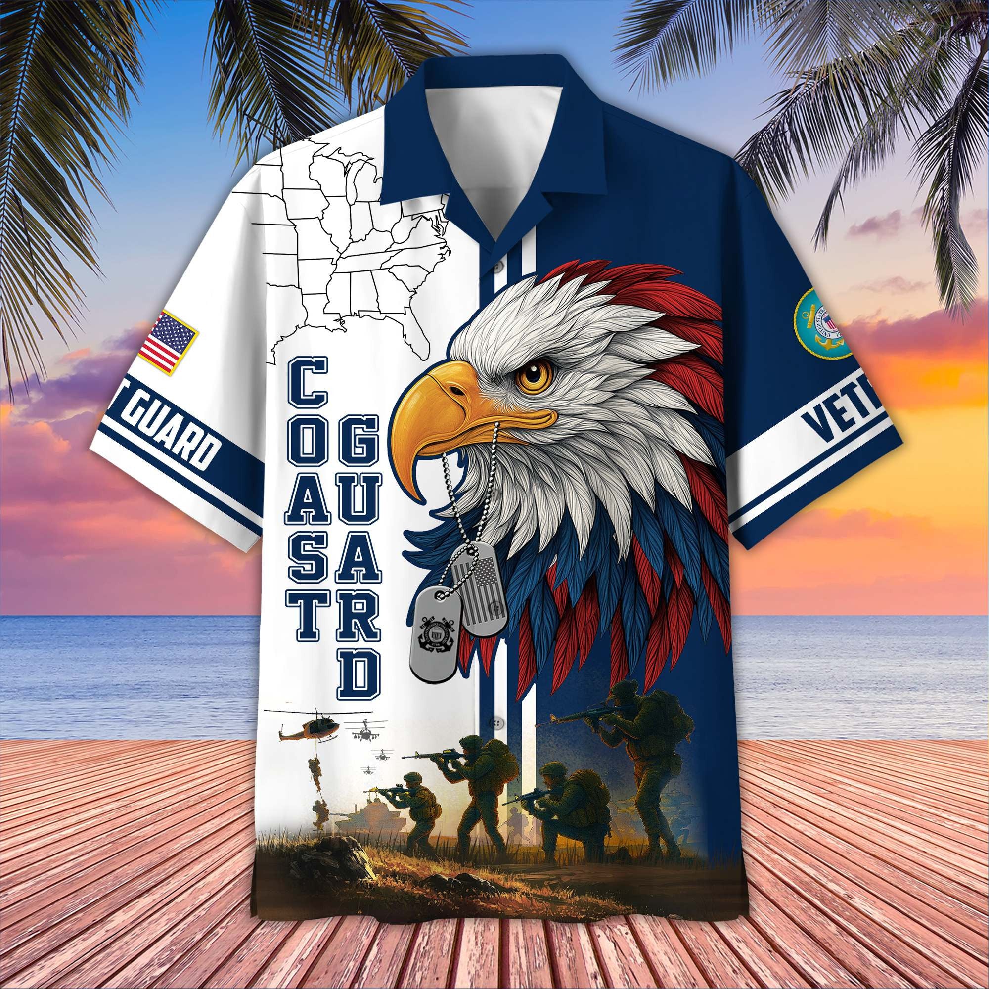 Premium US Veterans Hawaiian Shirt, Gifts For US Veterans, Gifts On Father's Day, Armed Forces Day, Veterans Day.