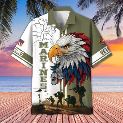 Premium US Veterans Hawaiian Shirt, Gifts For US Veterans, Gifts On Father's Day, Armed Forces Day, Veterans Day.