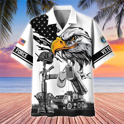 Premium US Veterans Hawaiian Shirt, Gifts For US Veterans, Gifts On Armed Forces Day, Independence Day, Veterans Day.