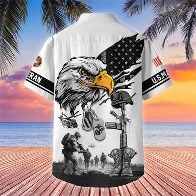 Premium US Veterans Hawaiian Shirt, Gifts For US Veterans, Gifts On Armed Forces Day, Independence Day, Veterans Day.