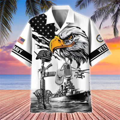 Premium US Veterans Hawaiian Shirt, Gifts For US Veterans, Gifts On Armed Forces Day, Independence Day, Veterans Day.