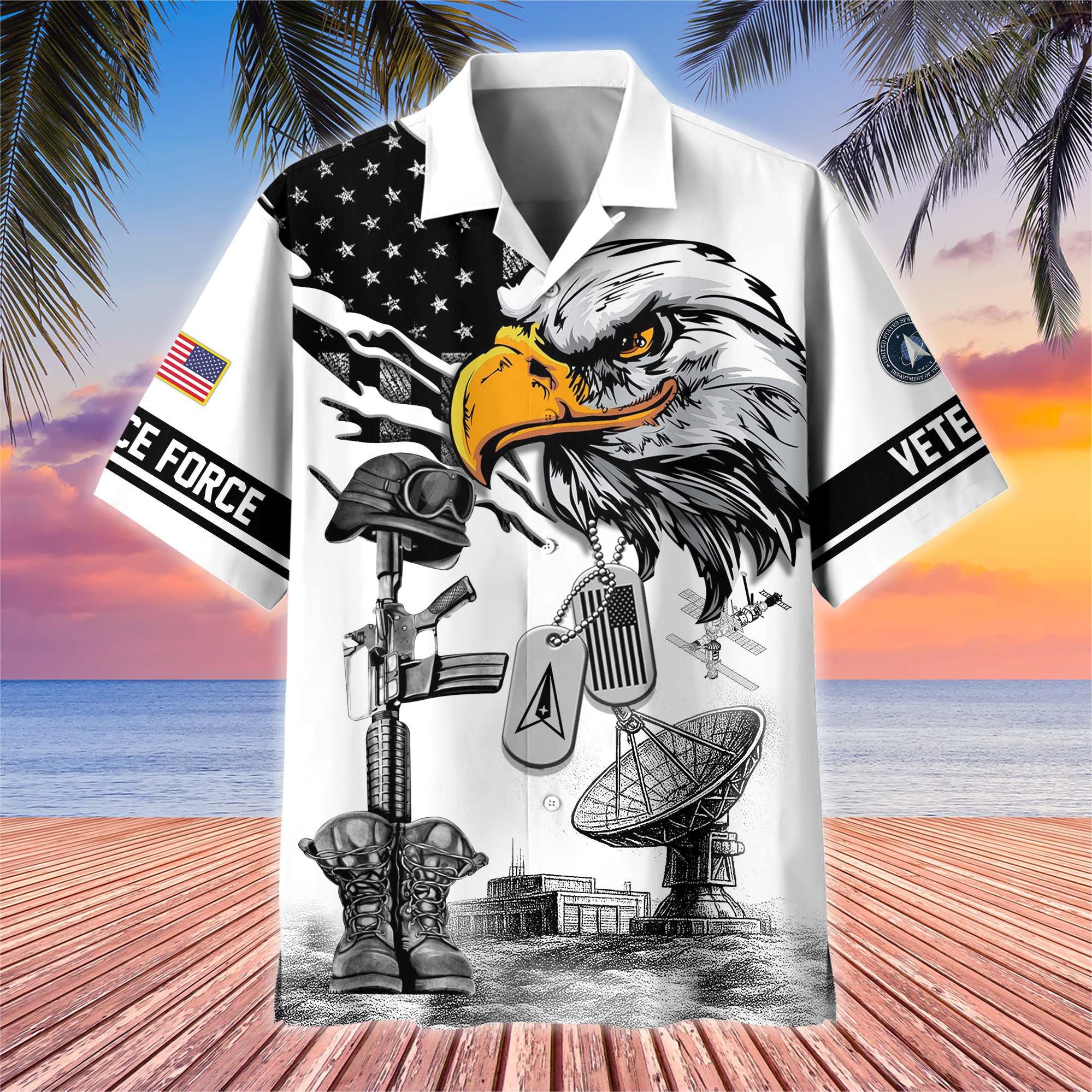 Premium US Veterans Hawaiian Shirt, Gifts For US Veterans, Gifts On Armed Forces Day, Independence Day, Veterans Day.