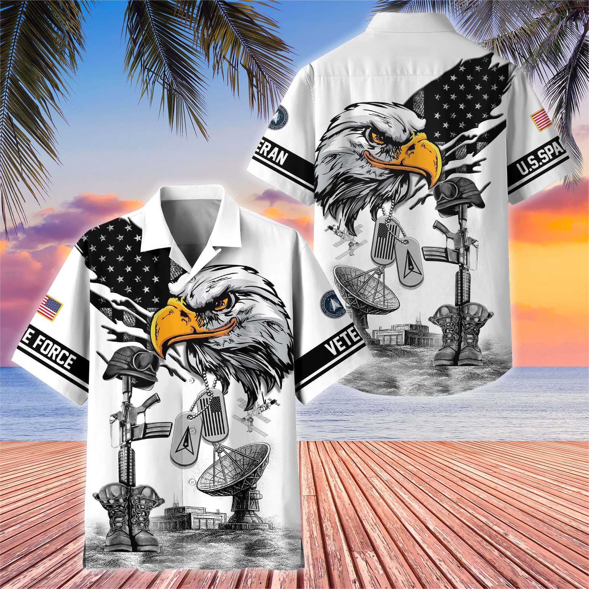 Premium US Veterans Hawaiian Shirt, Gifts For US Veterans, Gifts On Armed Forces Day, Independence Day, Veterans Day.
