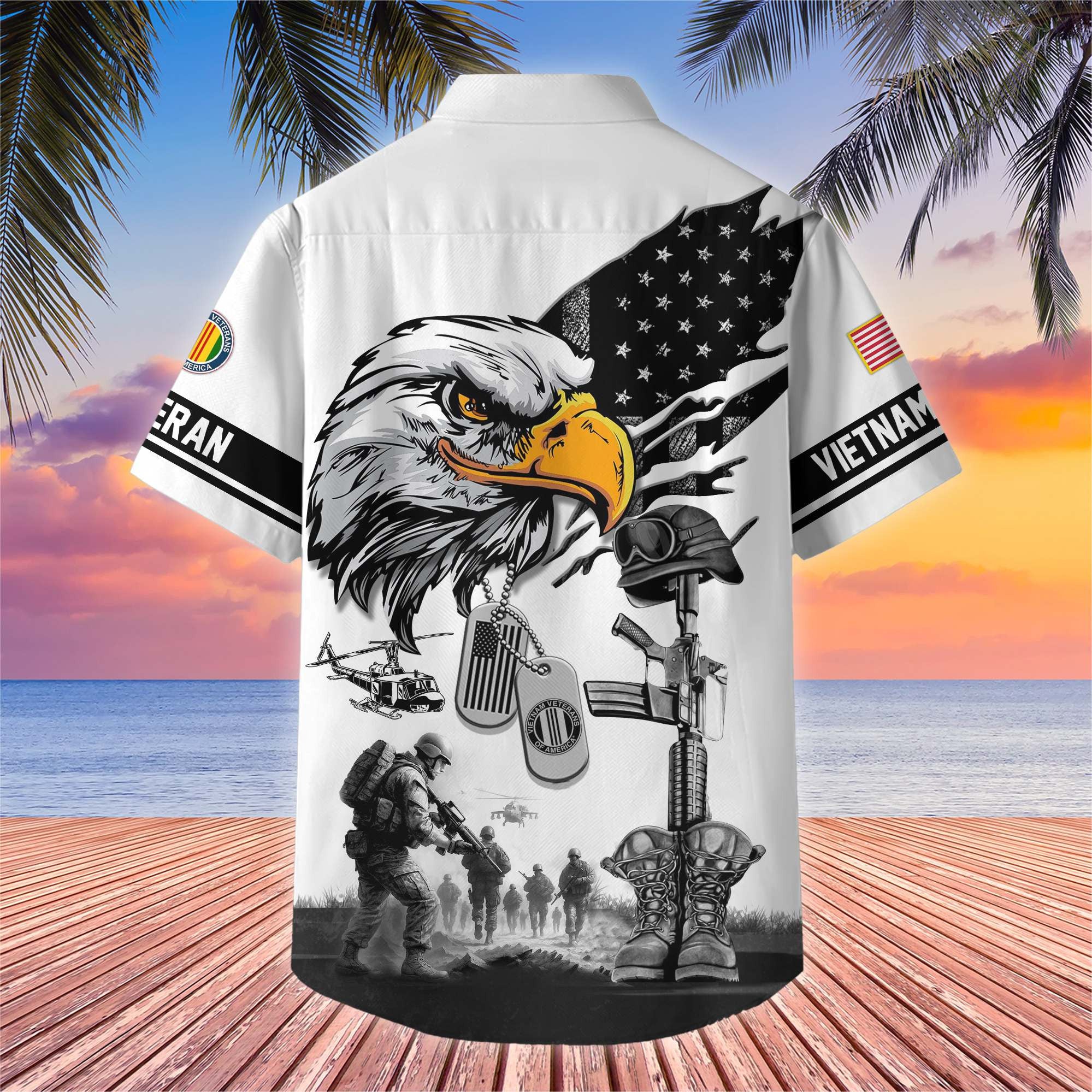 Premium US Veterans Hawaiian Shirt, Gifts For US Veterans, Gifts On Armed Forces Day, Independence Day, Veterans Day.