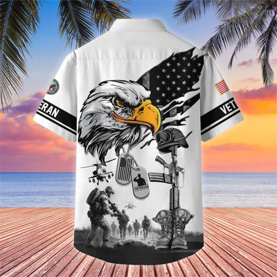 Premium US Veterans Hawaiian Shirt, Gifts For US Veterans, Gifts On Armed Forces Day, Independence Day, Veterans Day.