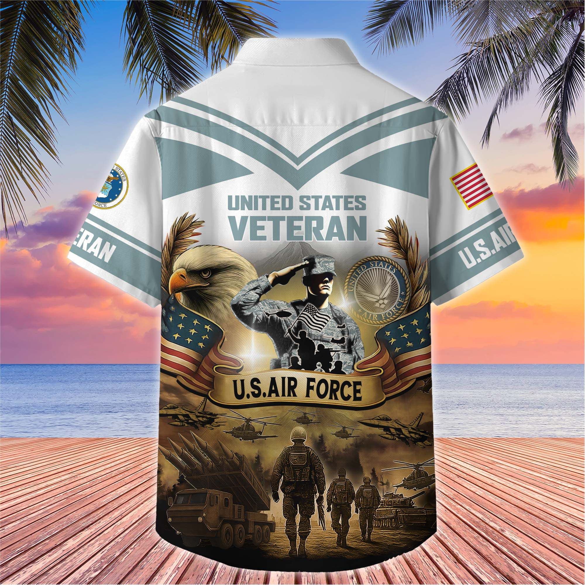 Premium US Veterans Hawaiian Shirt, Gifts For US Veterans, Gifts On Independence Day, Veterans Day.